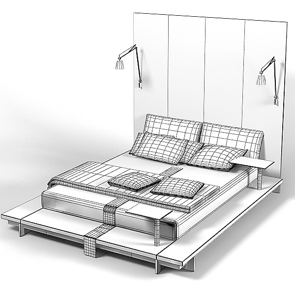 3d peter mali modern - Peter mali modern bed contemporary high back japan style by archstyle